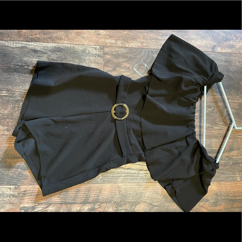 Cute little romper with tortoise shell buckle